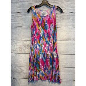 Cupio Colorful Sleeveless Abstract Dress Size L